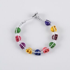 Colored Skull Bracelet- Handmade